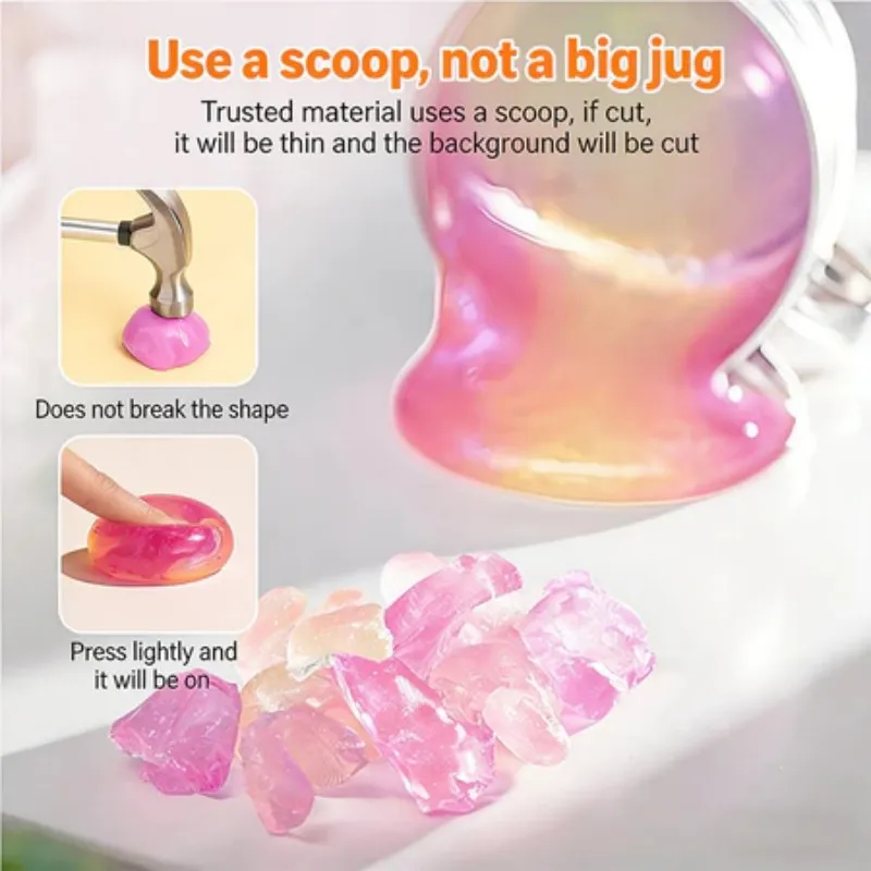 Transparent Liquid Mud Slime Bubble Gel Stress Relief Toy Elastic Glass Transparent Crystal Mud Stress Relief Tool for Gifts