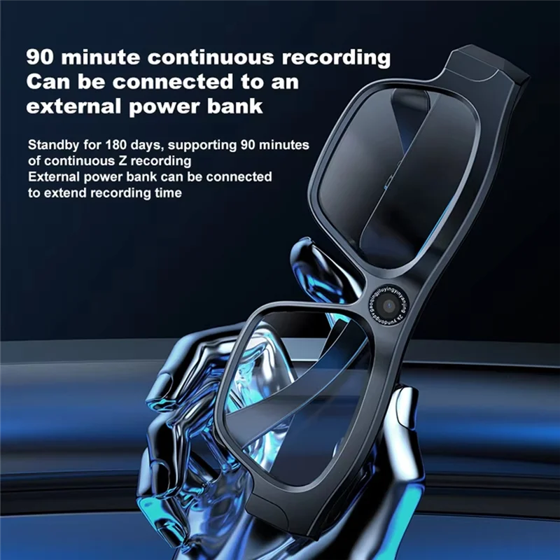 

ABGI-Wireless Music Call Bluetooth HD Video Glasses 4K Camera Driving Record Cycling Mini Smart Glasses Camera