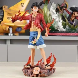 27cm One Piece Standing Posture Luffy Double Head Eagle Meteor Hat Group Gift PVC Statue Collectible Model Decoration Toys Gift