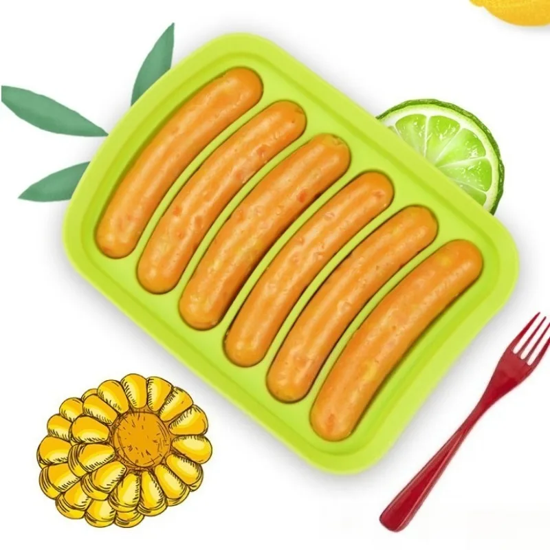 

New 1pcs DIY Food Grade Silicone Sausage Mold Baby Food Supplement Tool Home Made Hot Dog Ham Sausage Baking Mold Sausage Mold