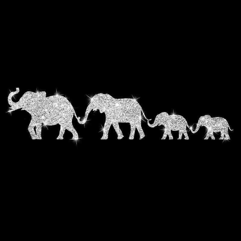 Elephant Pattern Car Stickers, Shiny Reflective Decorative Stickers for Cars, Cartoon Personalized Stickers for Windows