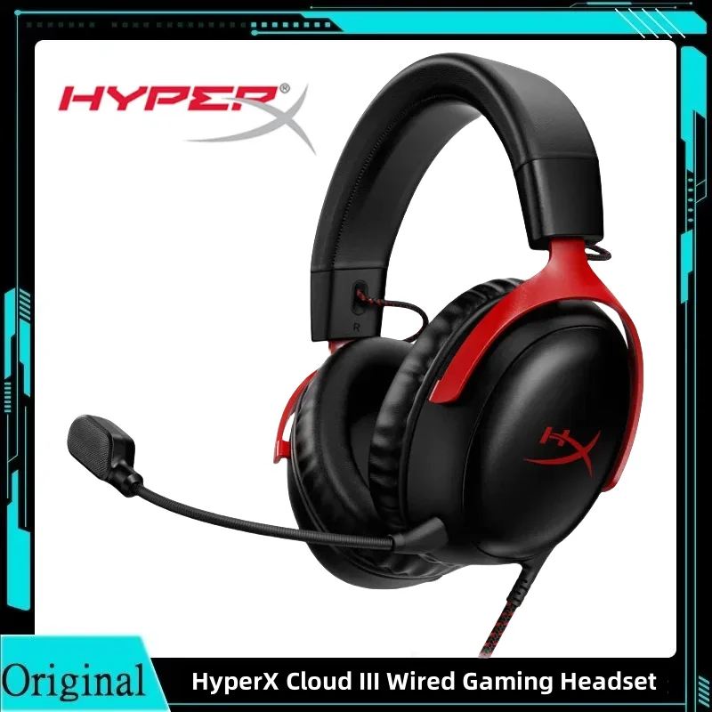 

HyperX Cloud III Wired Gaming Headset DTS/Memory Foam/Durable Frame/Ultra-Clear 10mm Mic/USB-C/USB-A Cloud 3 Game Headphone