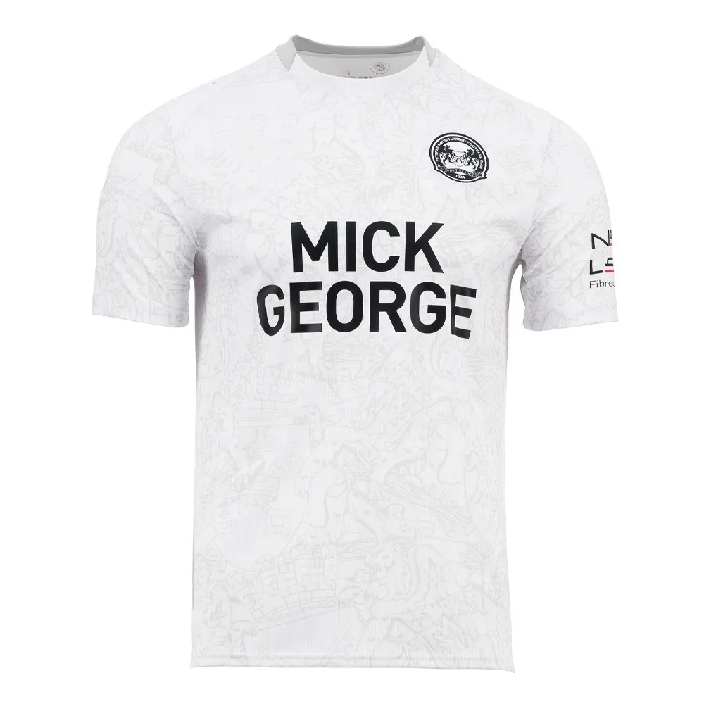 2025-26 بيتربورو يونايتد هوم آند أواي فوتبول جيرسي تي شيرت نفس الكبار والأطفال تي شيرت ثلاثية الأبعاد مطبوعة مريحة