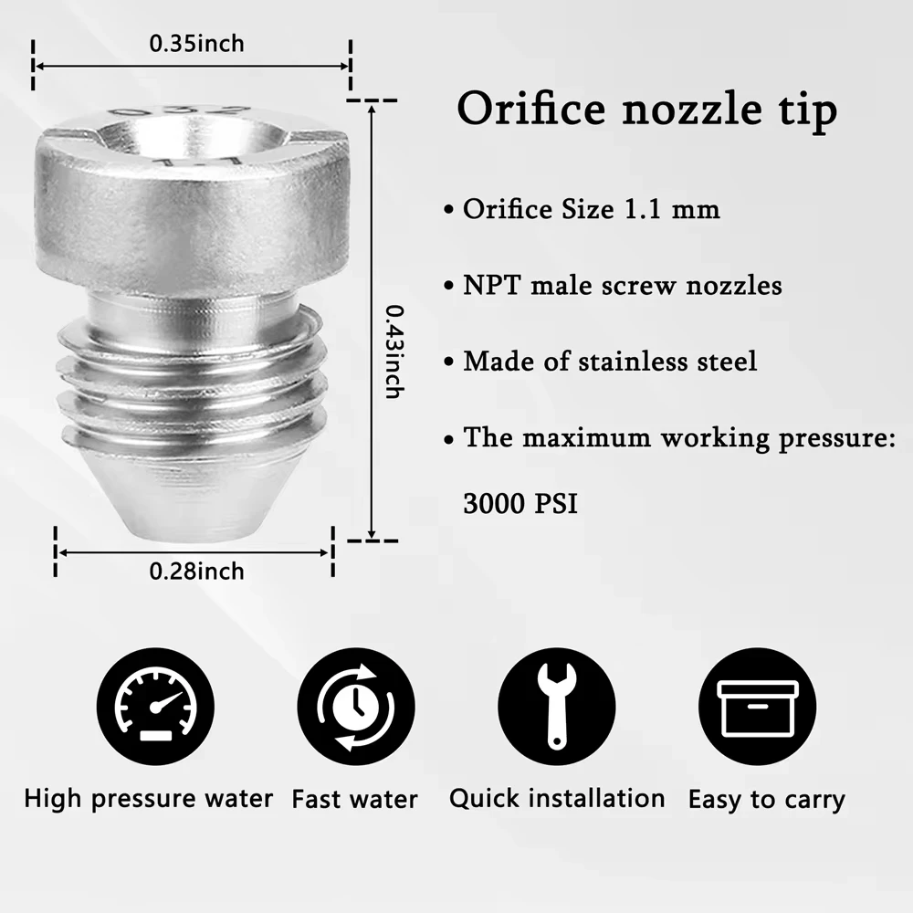 Precision Foam Cannon Orifice Nozzle Universal 0.9~1.4 mm Thread Nozzle and Mesh Filter for Snow Foam Lance Car Wash 3000 PSI view 4