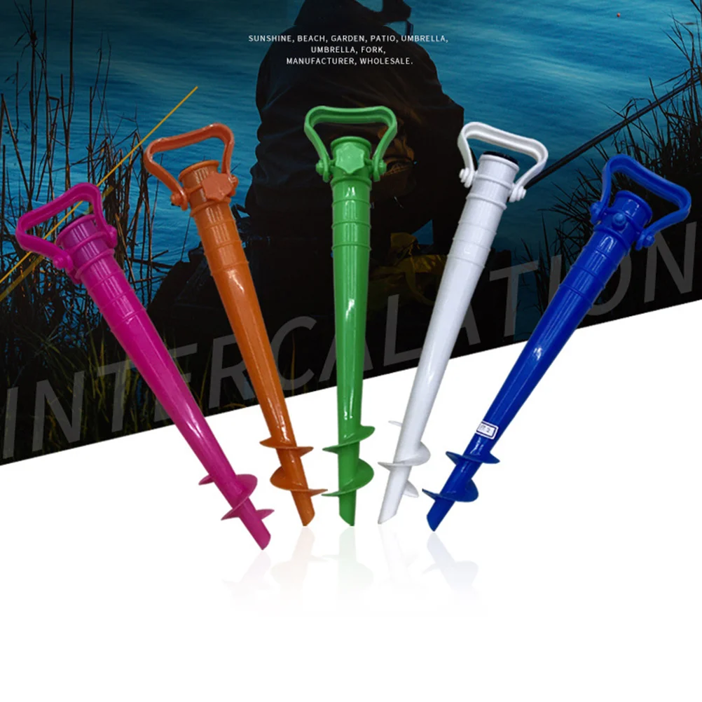 Adjustable Beach Umbrella Sand Ground Anchor Spike Umbrella Stretch Stand Holder for Fishing Pole Sun Beach Garden Patio