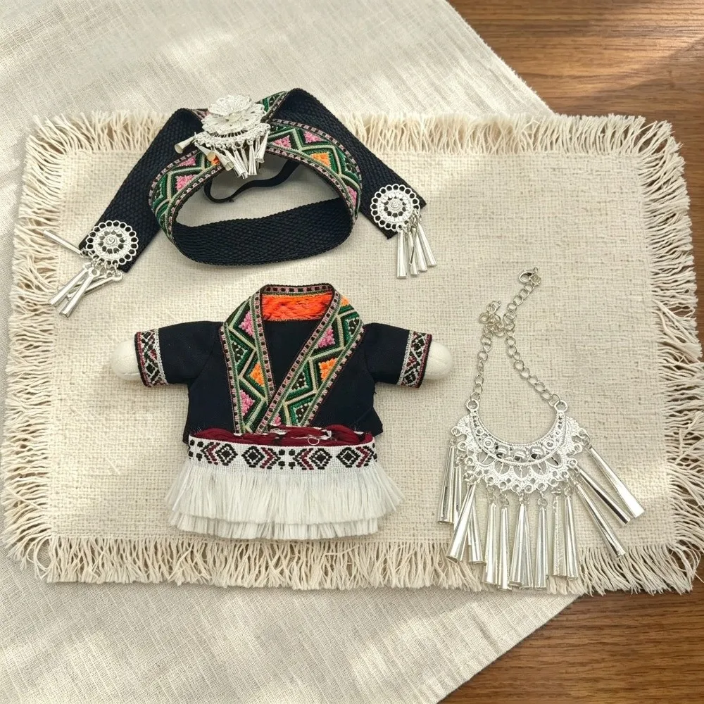 Full Outfit Set Outfit Set Clothes Fringe Skirt Clothes Set Silver Tassel Ornament Imitation Silver Jewelry