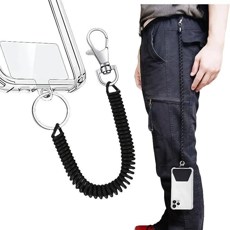Phone Lanyard with Patch, Universal Elastic Band and Phone Case Anchor, Suitable for Anti-Drop Use in Outdoor Skiing, Hiking, Cycling, and Climbing, Compatible with Iphone, Samsung, Pixel, and Most Smartphones