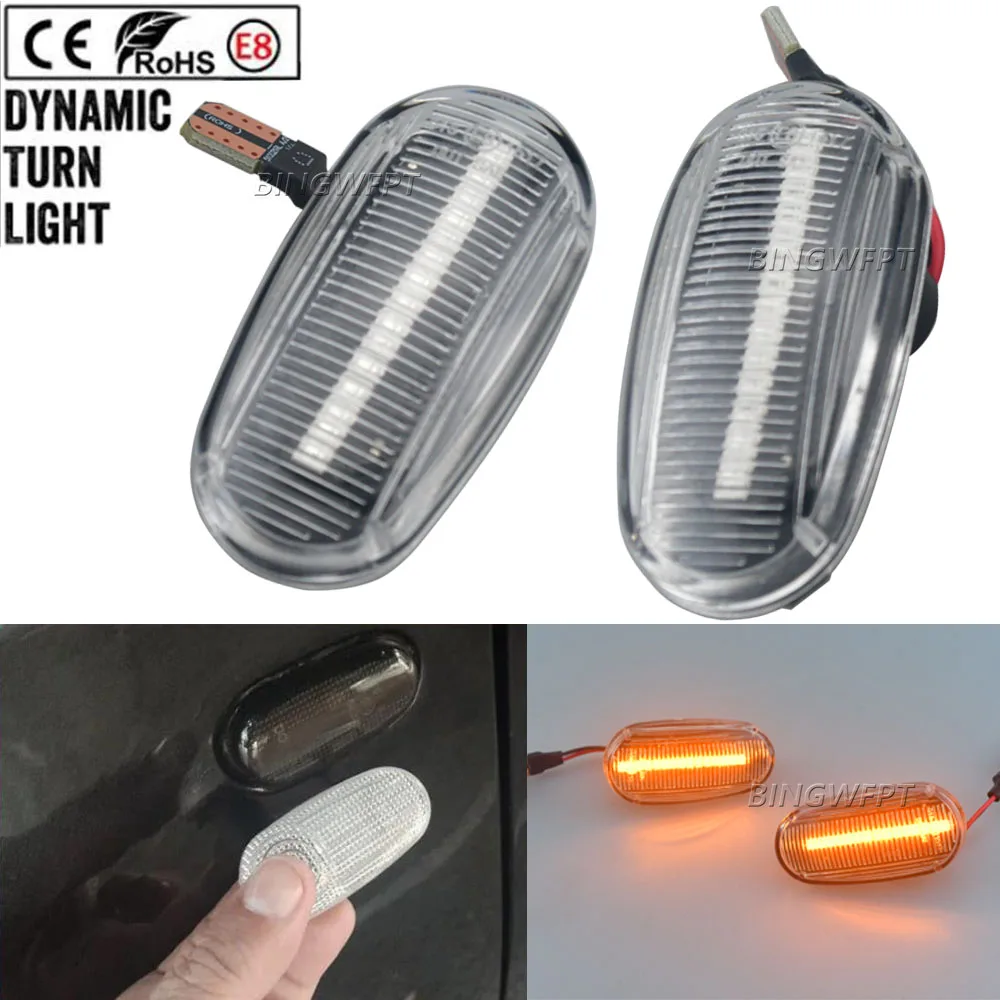 Luces LED de posición lateral dinámicas para coche, señal de giro de flecha, lámpara intermitente para Alfa Romeo Mito 955 147 GT 937, Fiat Bravo mk2
