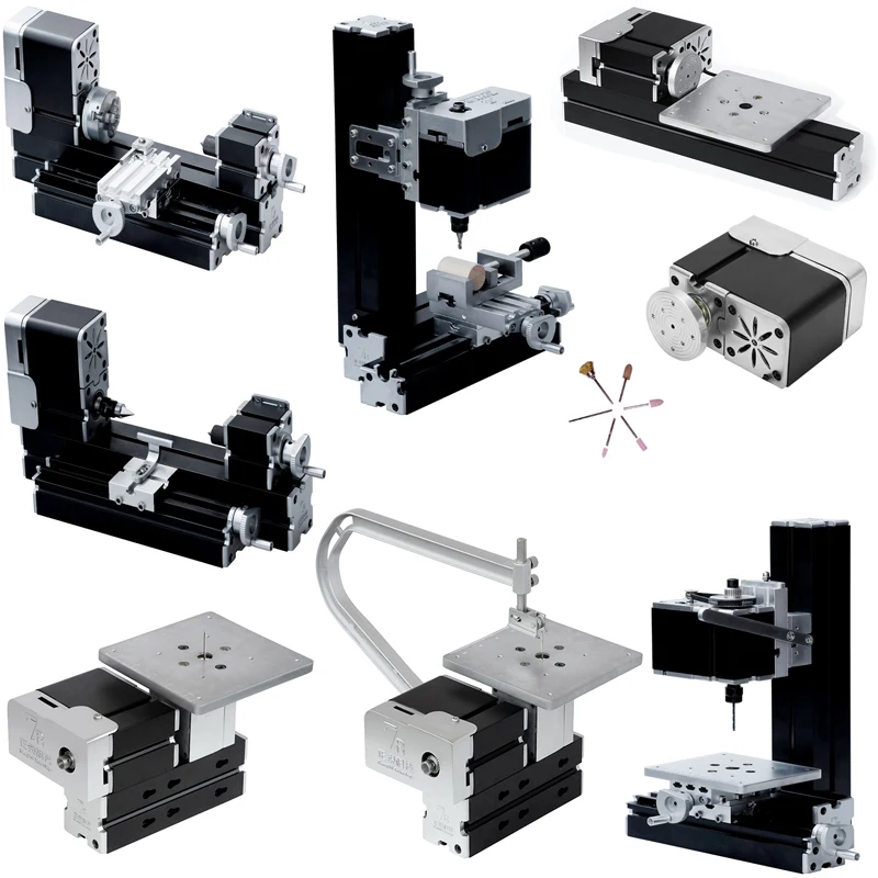 High Power 60W 8 in 1 Multipurpose Combination Miniature Machine Tool Assembled 8 Kinds of Different Woodworking Metal Lathes