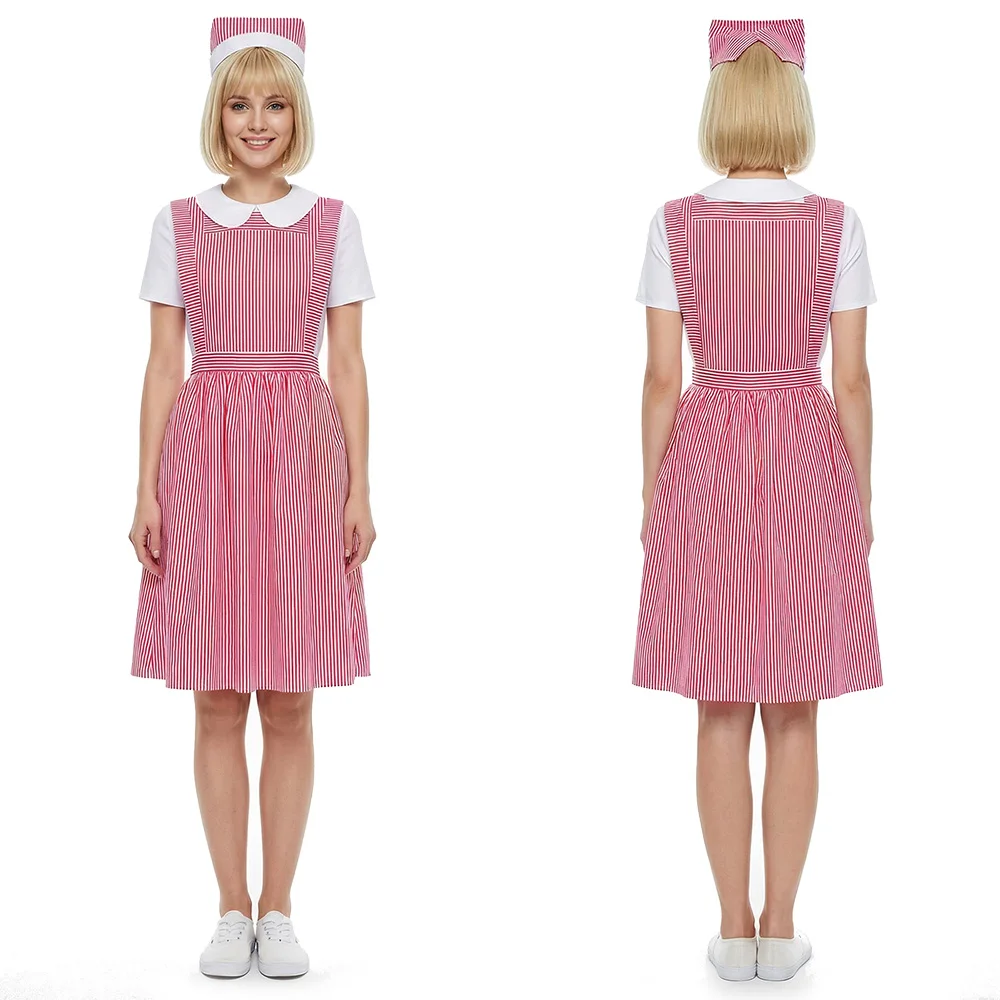 

Vickie Dunne TV Series ST Season 5 Halloween Cosplay Costume Adult Stranger Fashion Party Roleplay Shirt Dress Hat Set Takerlama