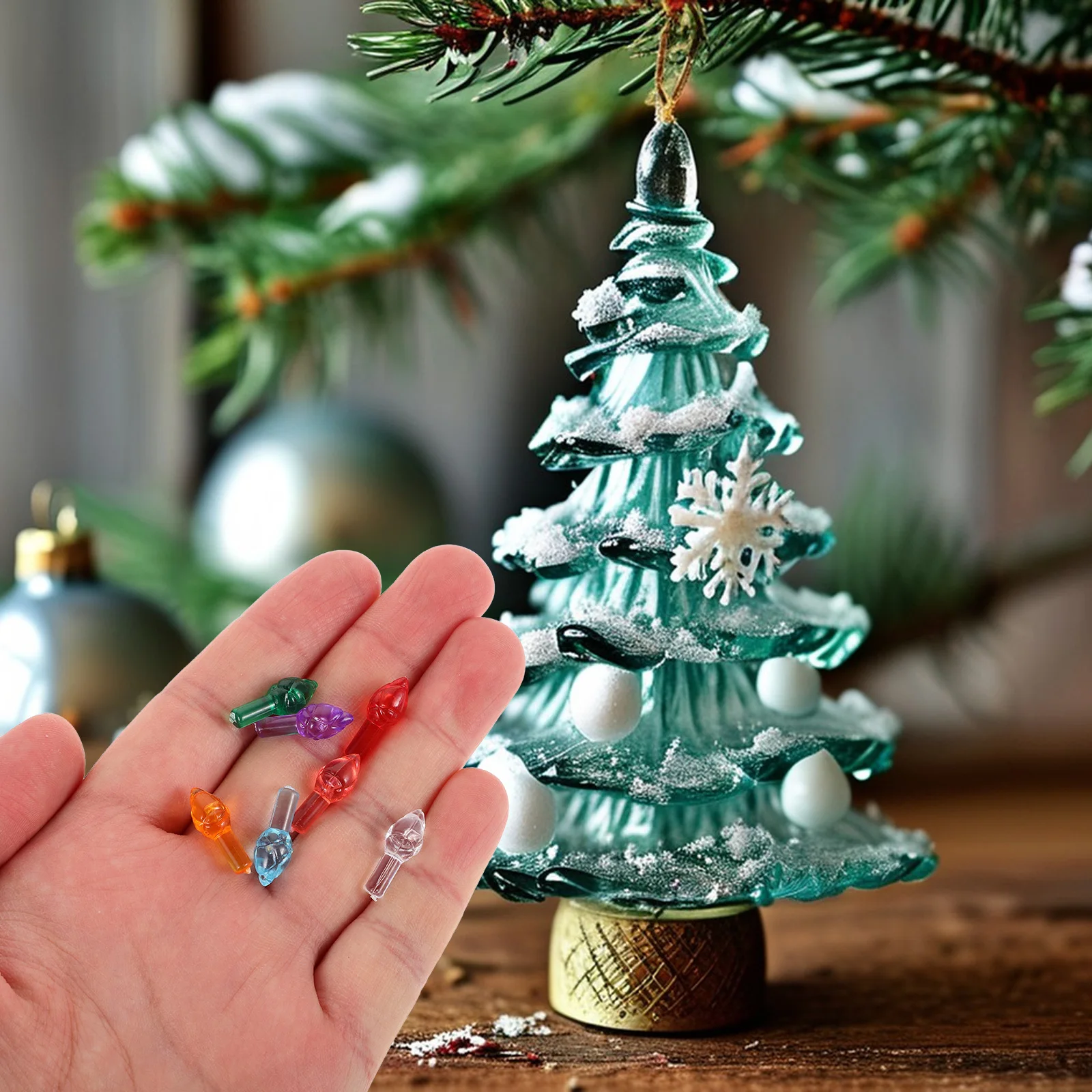 

103Pcs Ceramic Christmas Tree Replacement Bulbs Multicolor Plastic Twist Lights Christmas Tree Decoration Kit