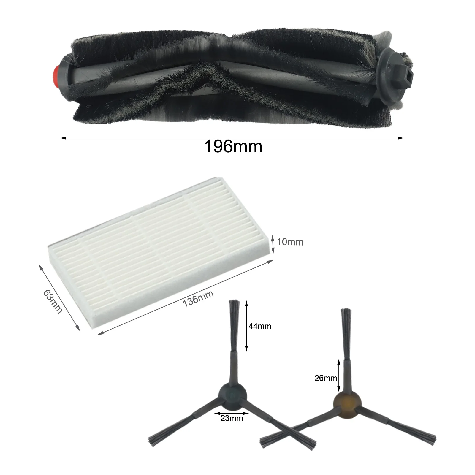 

Комплекты фильтров основной щетки для пылесоса Eureka NER600, запасная часть, фильтры основной щетки, боковые щетки, детали для подметальной машины