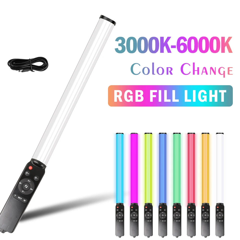 SH RGB Handheld Colorful Light Wand 6000K LED Flash Light Speedlight Photographic Lighting Lamp For Tiktok Youtube