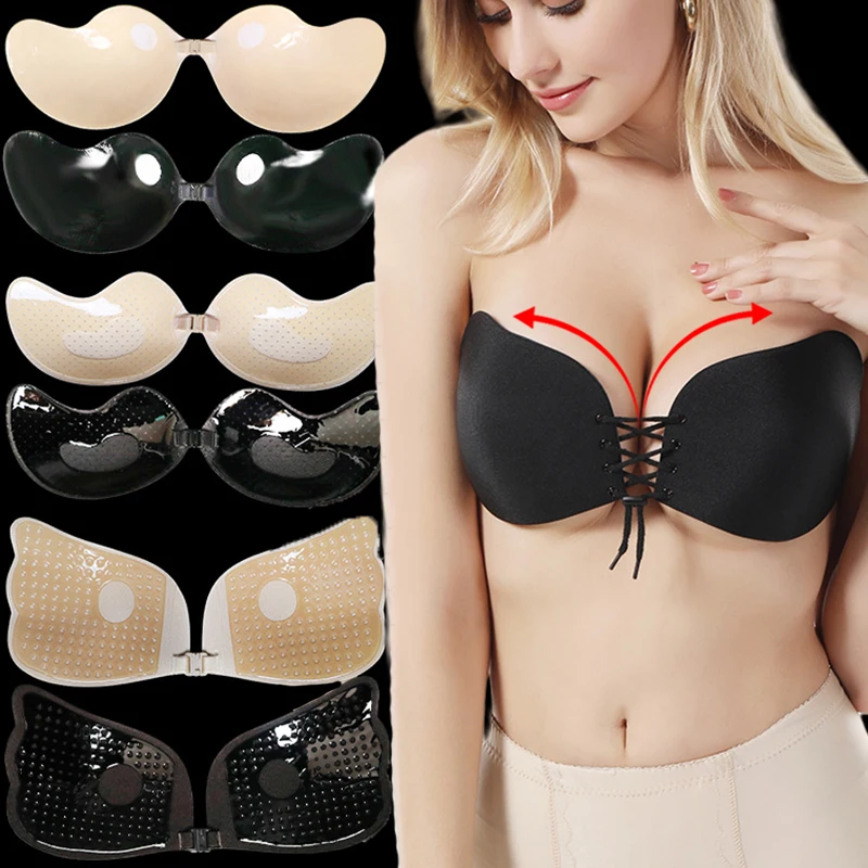 Sexy Invisible Strapless Adhesive Stick Bra Strapless Push Up Bras Women Backless Lingerie Seamless Silicone Bralette Underwear