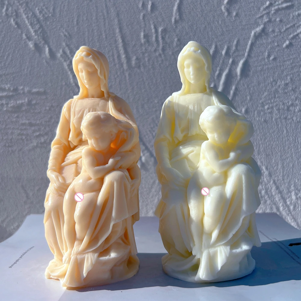 Greek Roman Classic Figure Woman Sculpture Silicone Moulds Michelangelo Madonna Of Bruges Statue Candle Mold