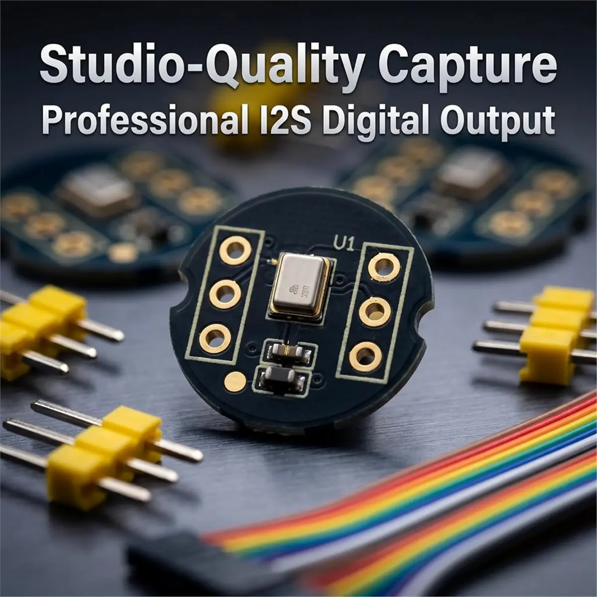 5PCS INMP441 I2S Microphone Module Omnidirectional MEMS Digital Audio Mic Breakout Board with 20CM 20Pins Cables