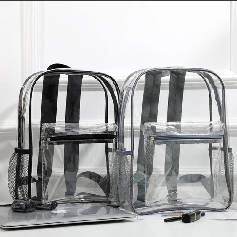 Transparent School Backpack Clear Stadium Bag Casual College Bookbag for Student