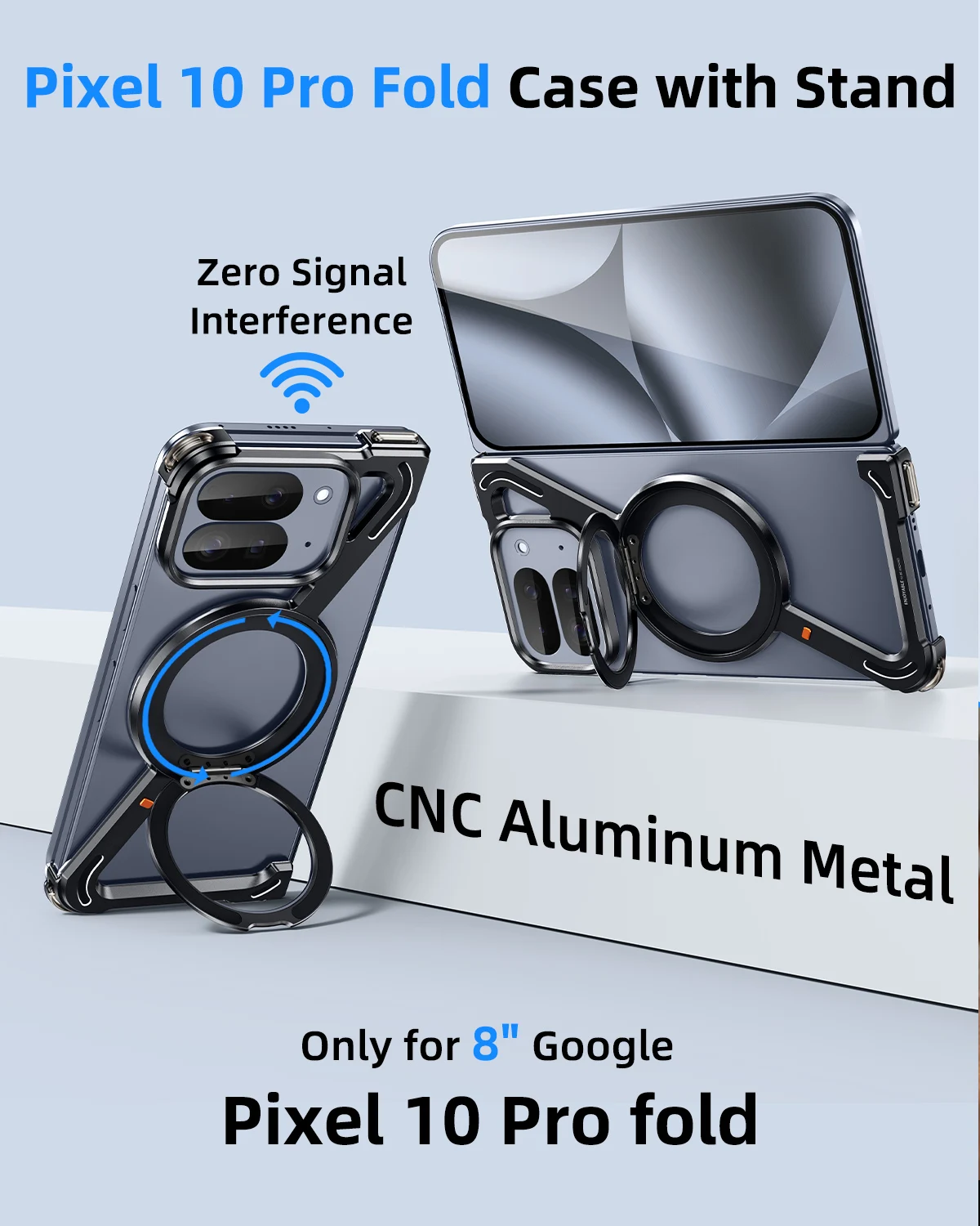 

Металлический бампер Oatsbasf для Google Pixel 10 Pro Fold Z-образный тонкий чехол для телефона с магнитной подставкой и простой задней крышкой