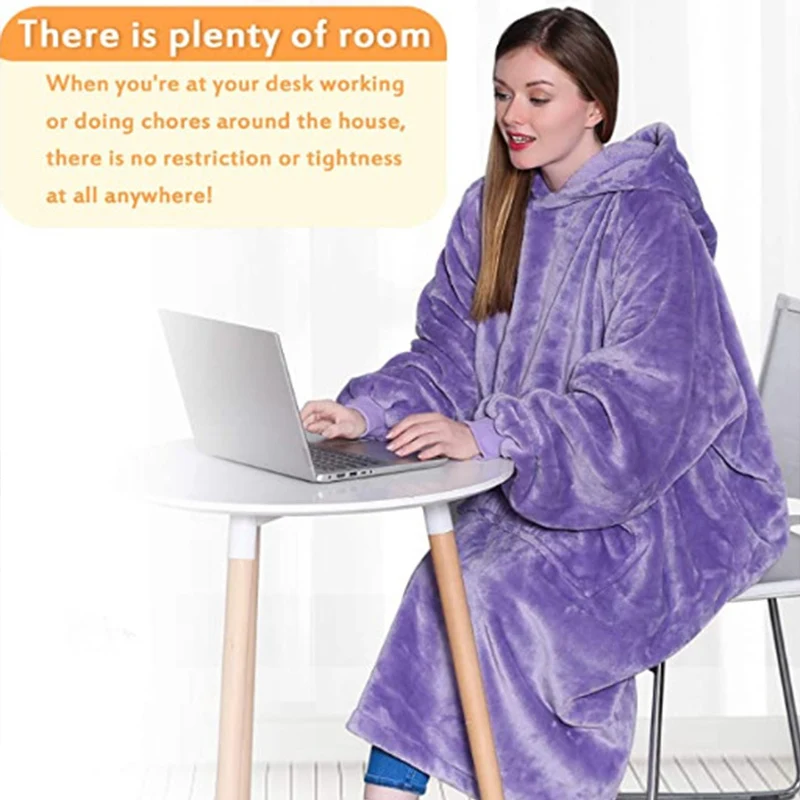 

Autumn Winter Plus Size Loose Ribbed Fleece Thickened Warm Hoodies Dress Couples Hooded Long Sleeve Sweatshirt For Women