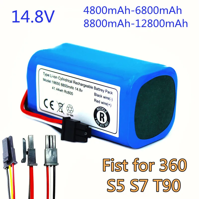 Paquete de batería de14,8V, 100% mah para Robot aspirador, baterías de repuesto para 12800 S5, S7, T90.14.8v. 360 mAh, 12800 nuevo.