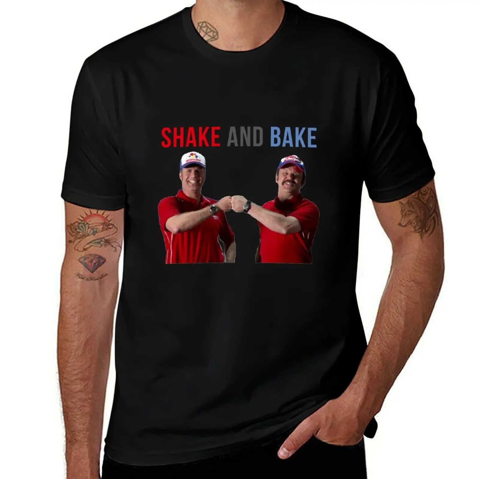 Will Ferrell Talladega Nights Ricky Bobby Shake and Bake T-Shirt man t shirts high quality luxury brand T-Shirt