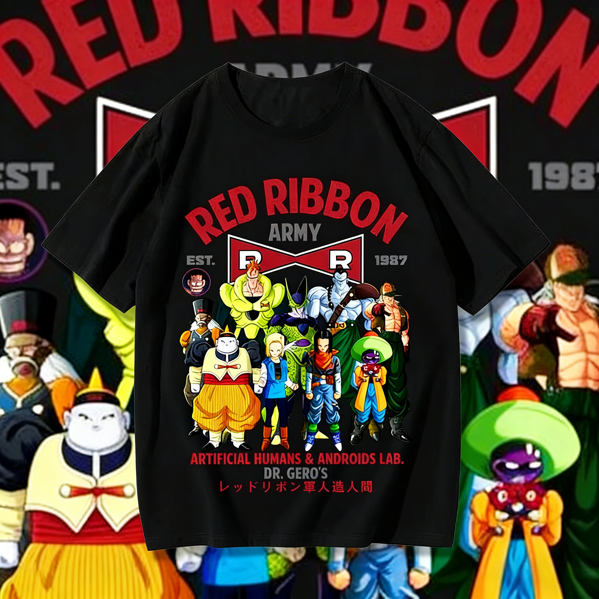 2026 Neues Sommer-T-Shirt zum 40. Jubiläum von Dragon Ball, Dr. Gero, 100 % Baumwolle, Anime-Print, Übergröße, lässige Streetwear, Unisex, Y2K