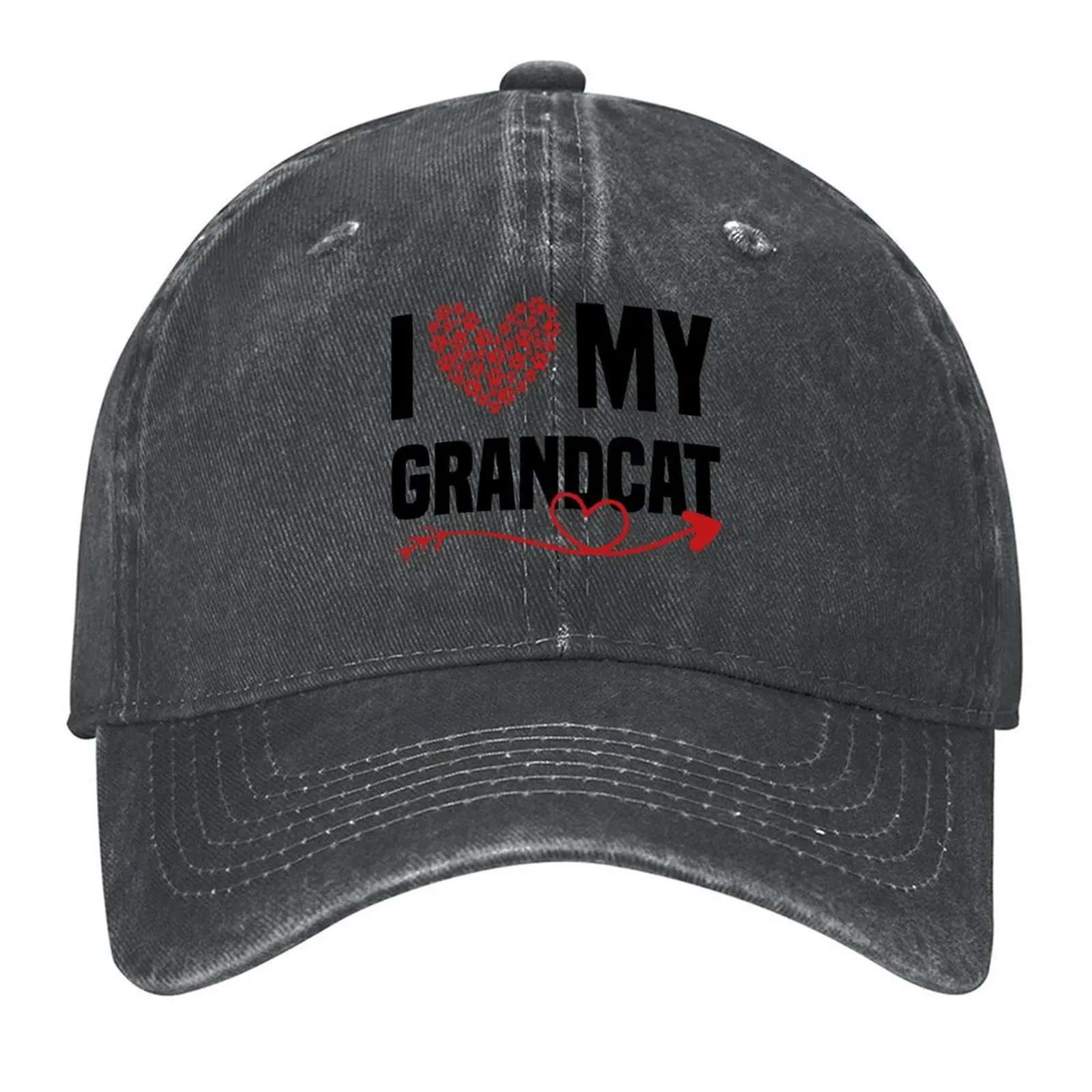 

I Love My Grandcat Heart Paw Cat Lovers Baseball Cap Anime Hat Golf Hat Man funny hat Rugby Women Hats Men's