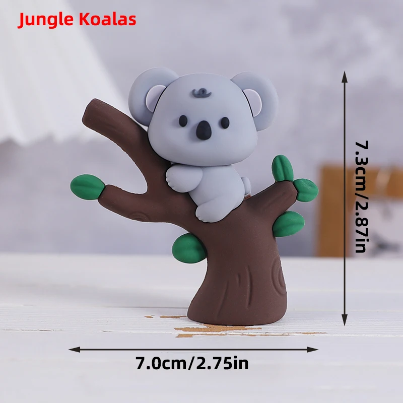 Waldkuchen-Dekoration, Dschungel, Eichhörnchen, Igel, Sika-Hirsch, Pilz, Blätterstumpf für Kinder, alles Gute zum Geburtstag, Tortenaufsatz Wild One – Detail 14