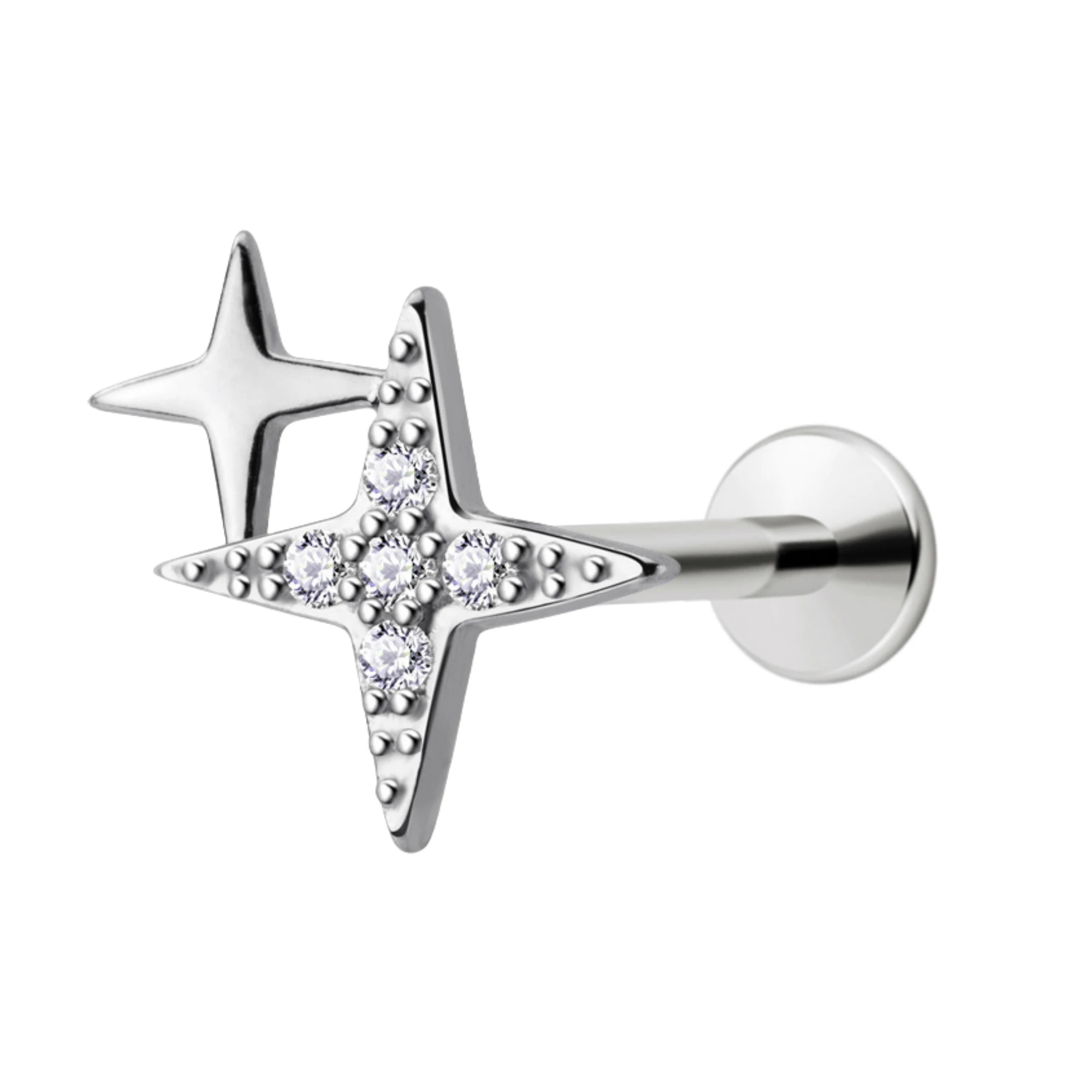 Titanium Star Threadless Piercing Earring for Cartilage