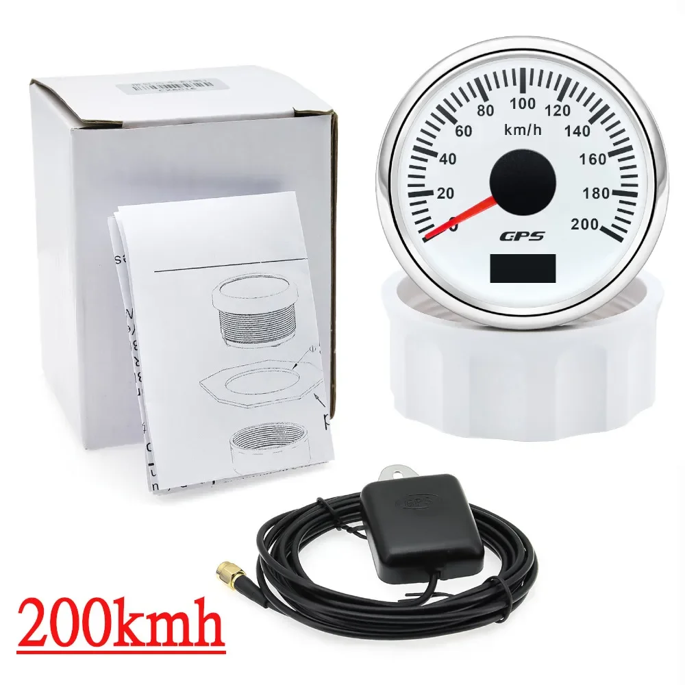 30/60/80/120/200 km/h 52 mm digitales GPS-Tachometer mit Antenne, Boot, Auto, Geschwindigkeitsmesser, 7-Farben-Hintergrundbeleuchtung, 12 V, 24 V