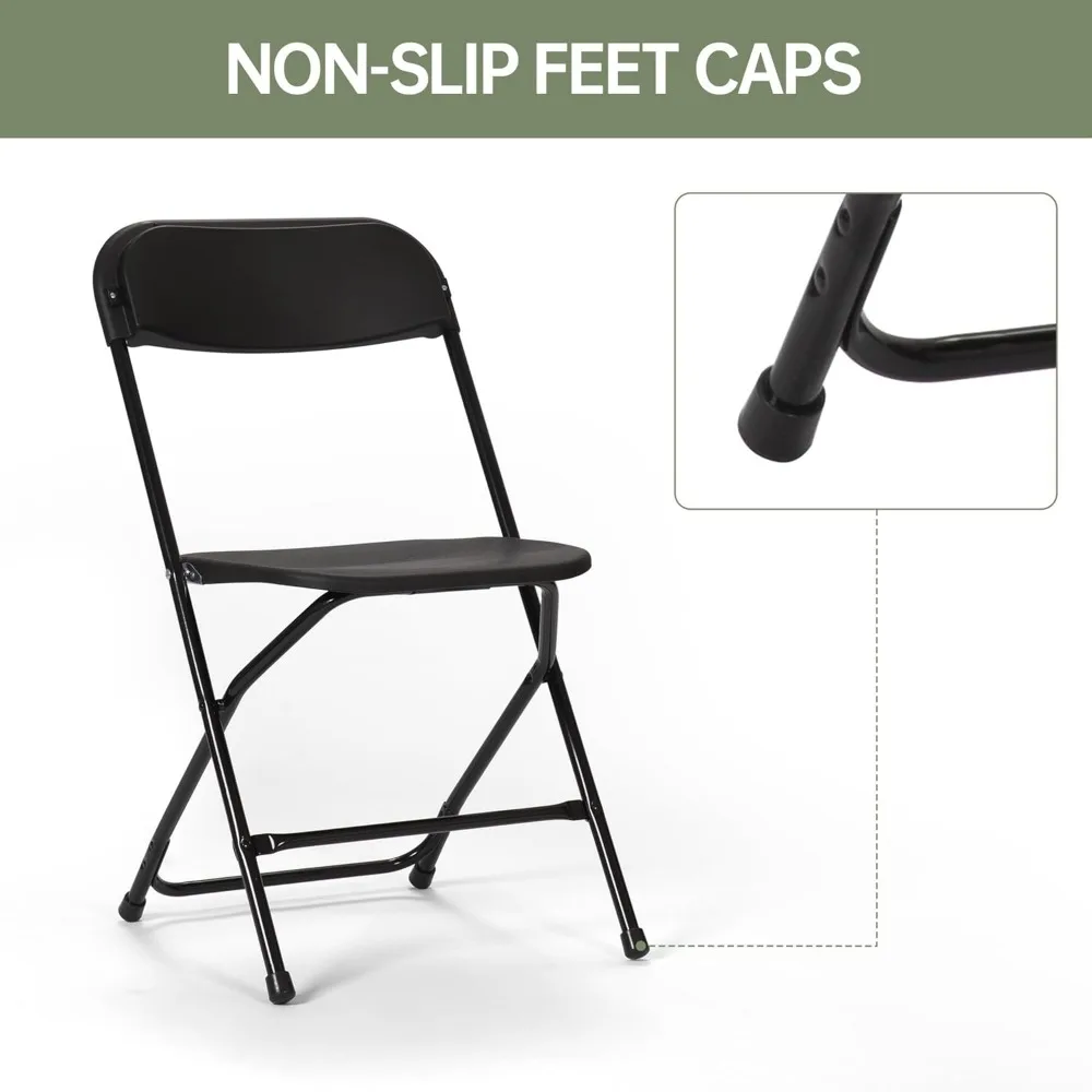 Portable Premium Plastic Folding Chairs - 20 Pack, 450 LB Capacity, Ideal for Weddings and Events