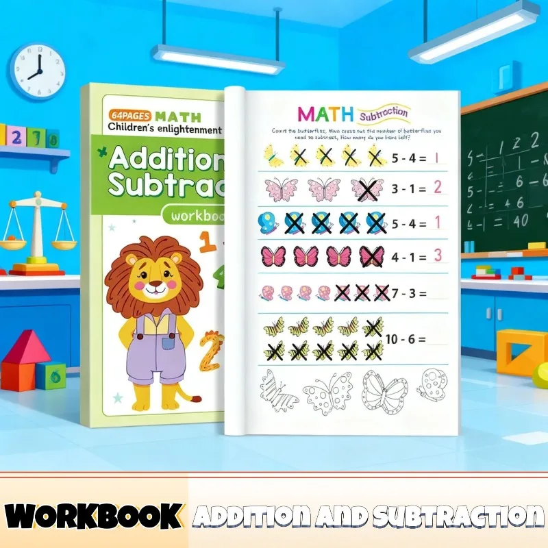 Math Beginner's Workbook for Mixed Oral Arithmetic with Addition and Subtraction Methods Within 10 for Kids