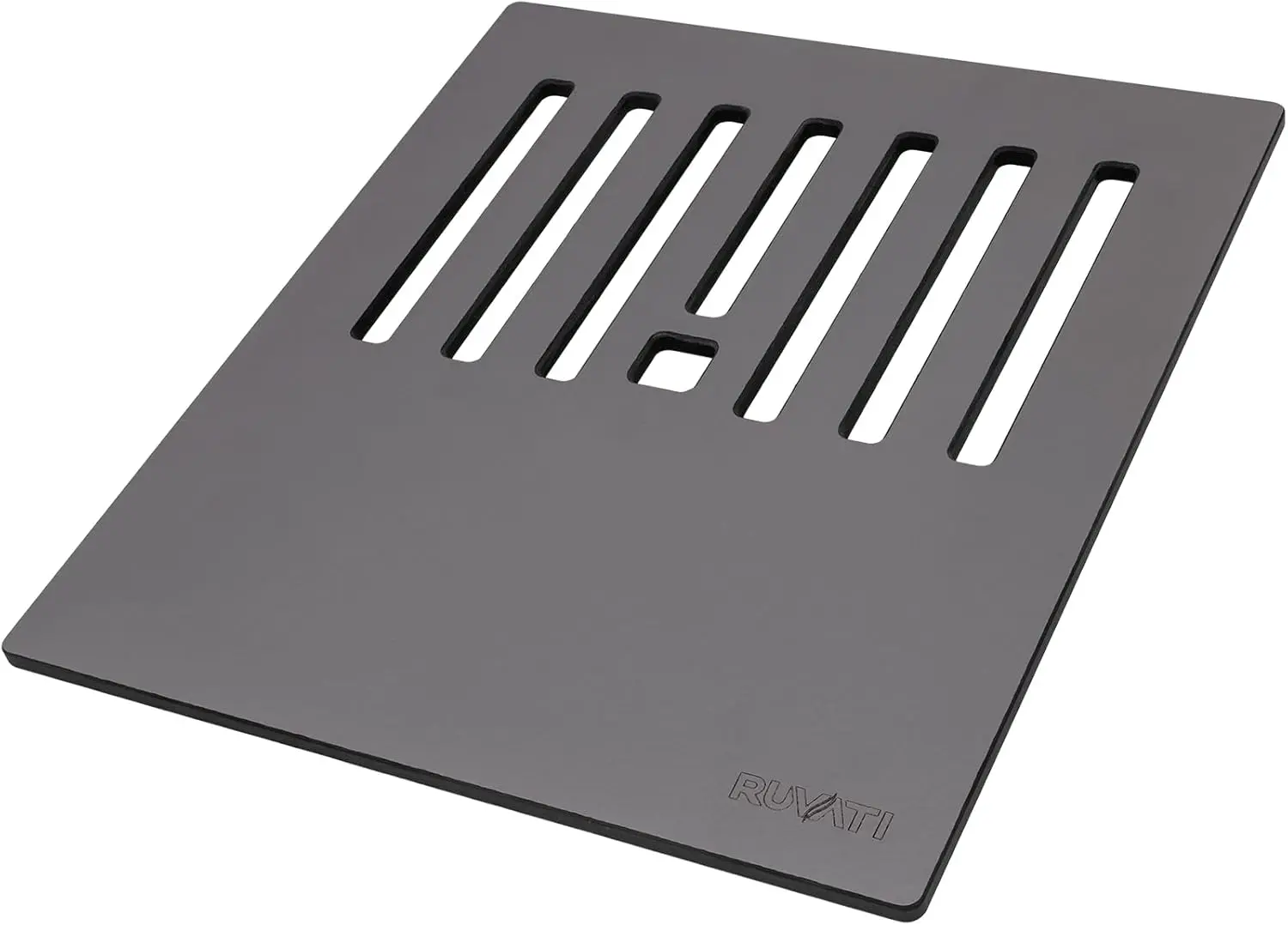 

15 x 13 inch Textured Gray Finish Cutting Board With Dish Plate Caddy for Workstation Sinks - RVA1226GR