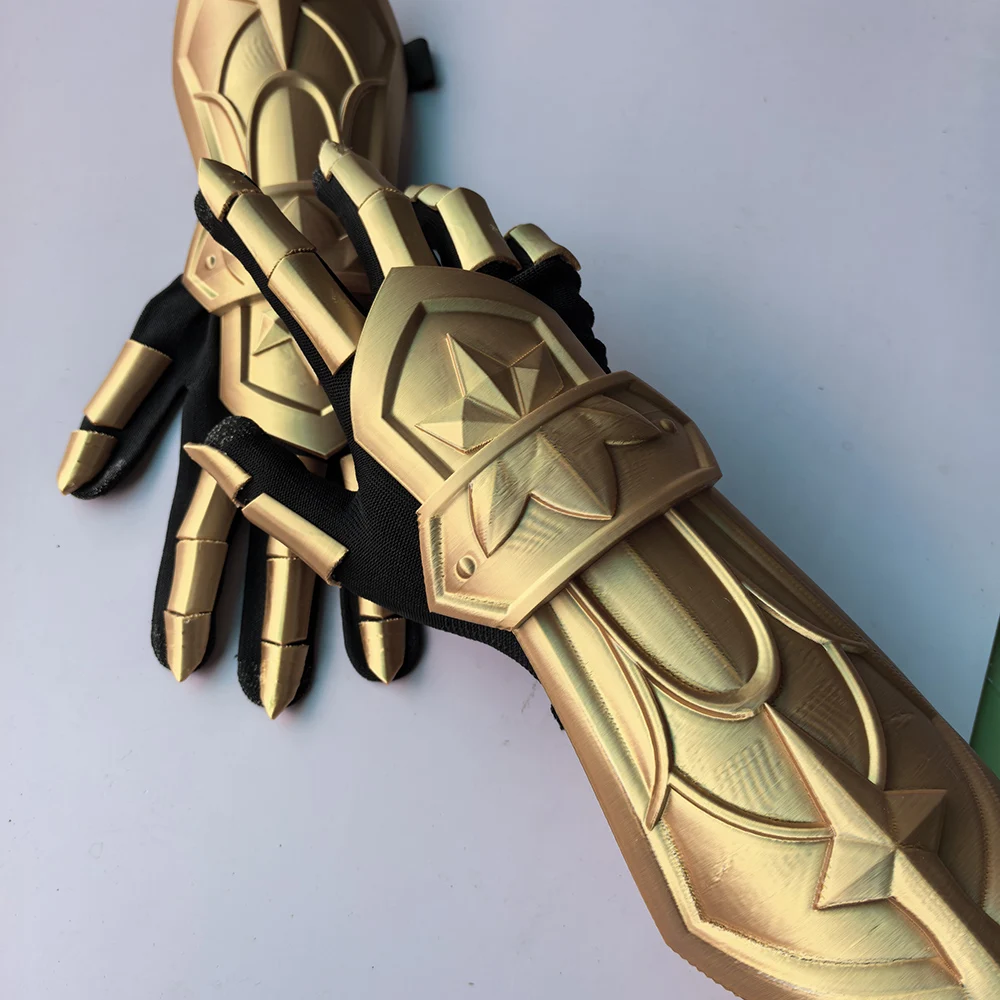 A pair of holiday punk gloves, cosplay party outfits, mecha-style riding gloves, 3D-printed hand protection gloves.