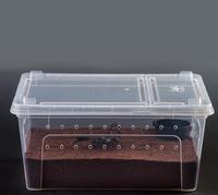 Reptile Feeding Box Tortoise Habitat Side Ventilation Hole Habitat Insect Feeding Box Terrarium Tank Escape Proof Feeding Box