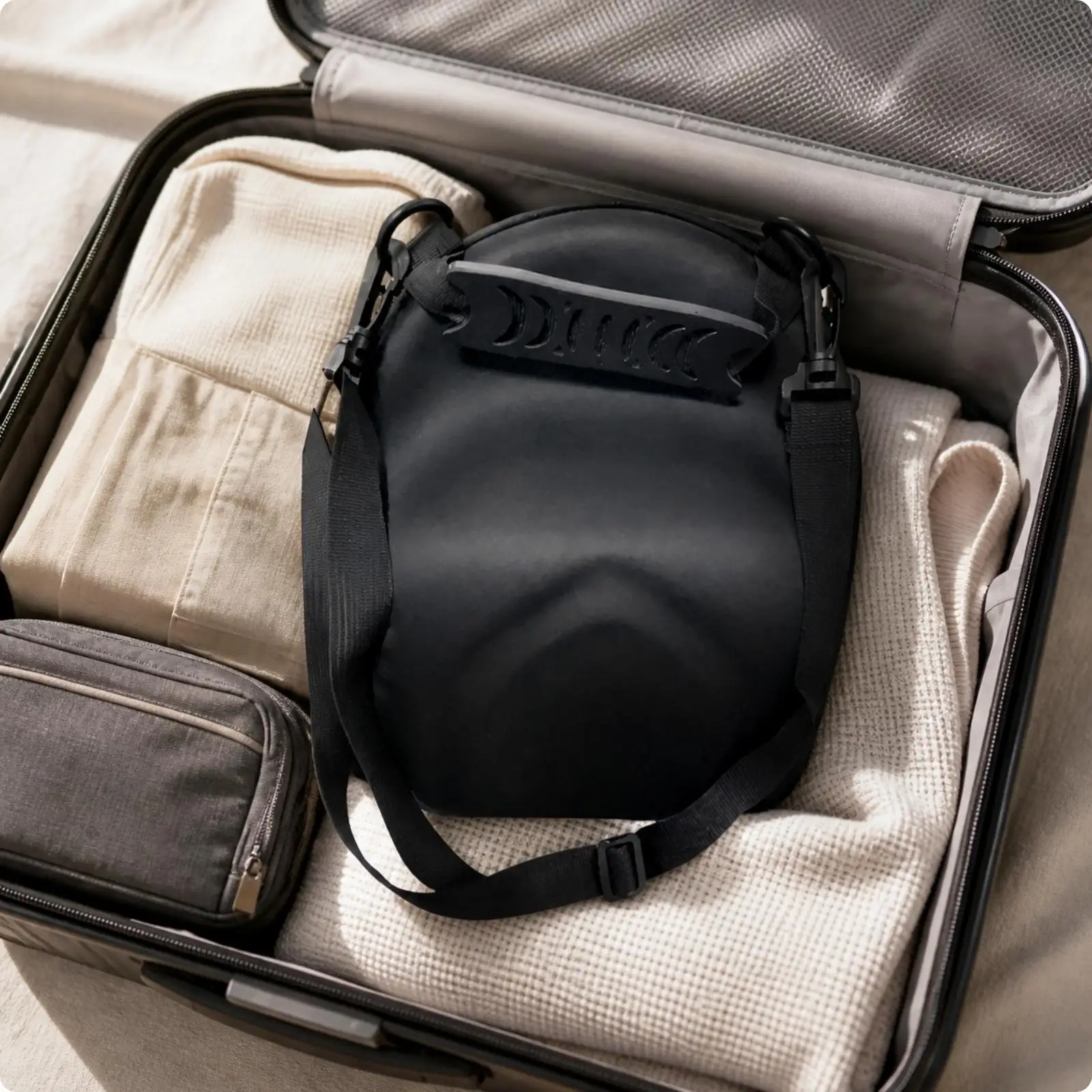 Hard-Shell Hat Storage Bag Zippered Baseball Cap Storage Bag with Shoulder Strap Cube-Shaped Hat Travel Case Portable