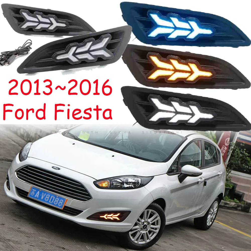 

1set car bumper headlight Fiesta daytime light 2013~2016y TCross DRL car accessories LED headlamp Fiesta fog light