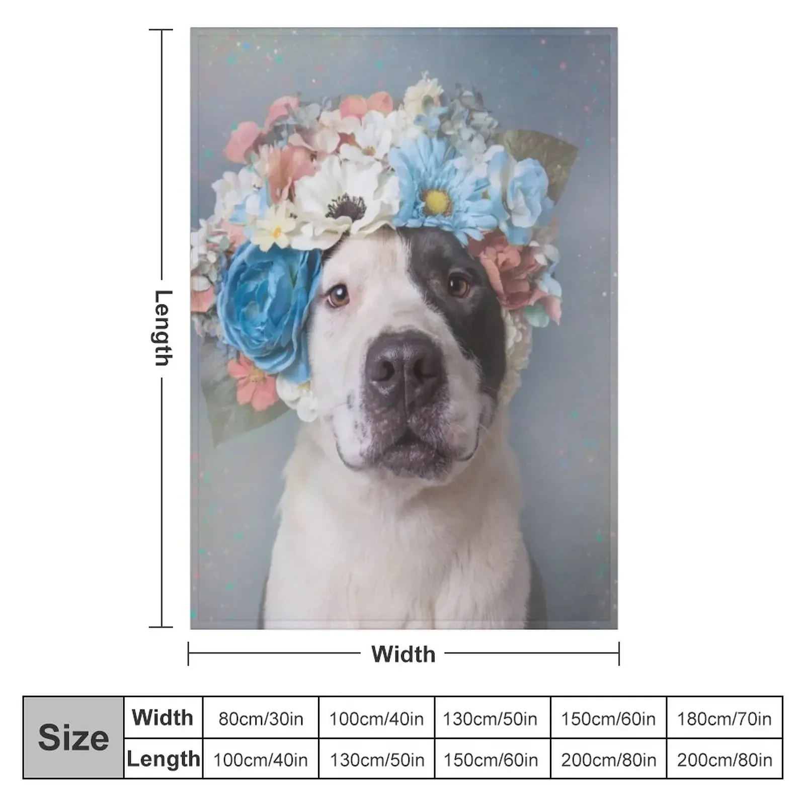 Pit Bull Flower Power, Perry Carter Throw Blanket Hairys Thin Weighted Thermal Blankets