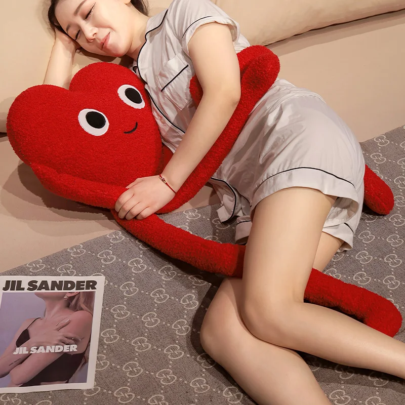 kawaii 100cm Stuffed Plush Healing Love Heart Throw Pillow Funny Home Bed Decor Soft Teddy Wool Fabric Girls Boys Birthday Gifts