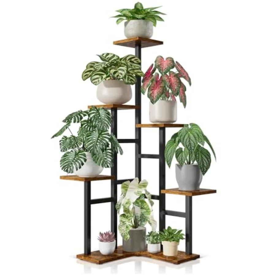 

Угловая подставка для растений, металлическая деревянная полка для растений, высокие уличные подставки для растений, столики для растений, комнатная подставка для растений, многоярусная подставка для растений