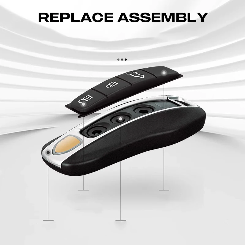 For Porsche Panamera Cayenne Macan Taycan Boxster 718 911 Car Key Case Rubber Pad Remote Control Fob Silicone Key Button Replace