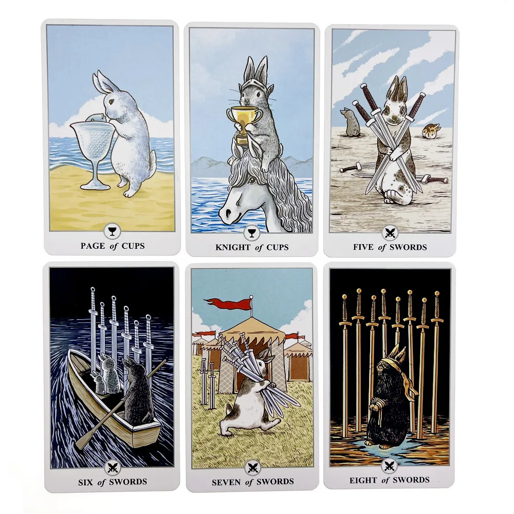 Bunny Tarot high quality tarot cards in Metal Tin Box 10cm*6cm board games gold green-plated Edge 78 cards with paper manual