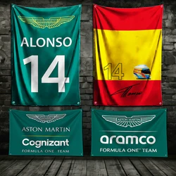 3x5 Ft F1 Racing Martins Alonsos 14 Flag Polyester Printing Banner for Astons Garage Wall Art Out Door Decoration With Grommets