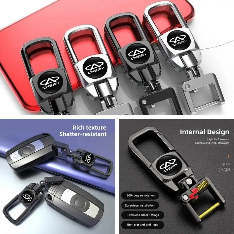 For Omoda C5 Jaecoo J7 J8 Car Stylish Metal Key‑Ring 3D Emblem Key‑Fob Holder Pendant Auto Interior Decor Parts