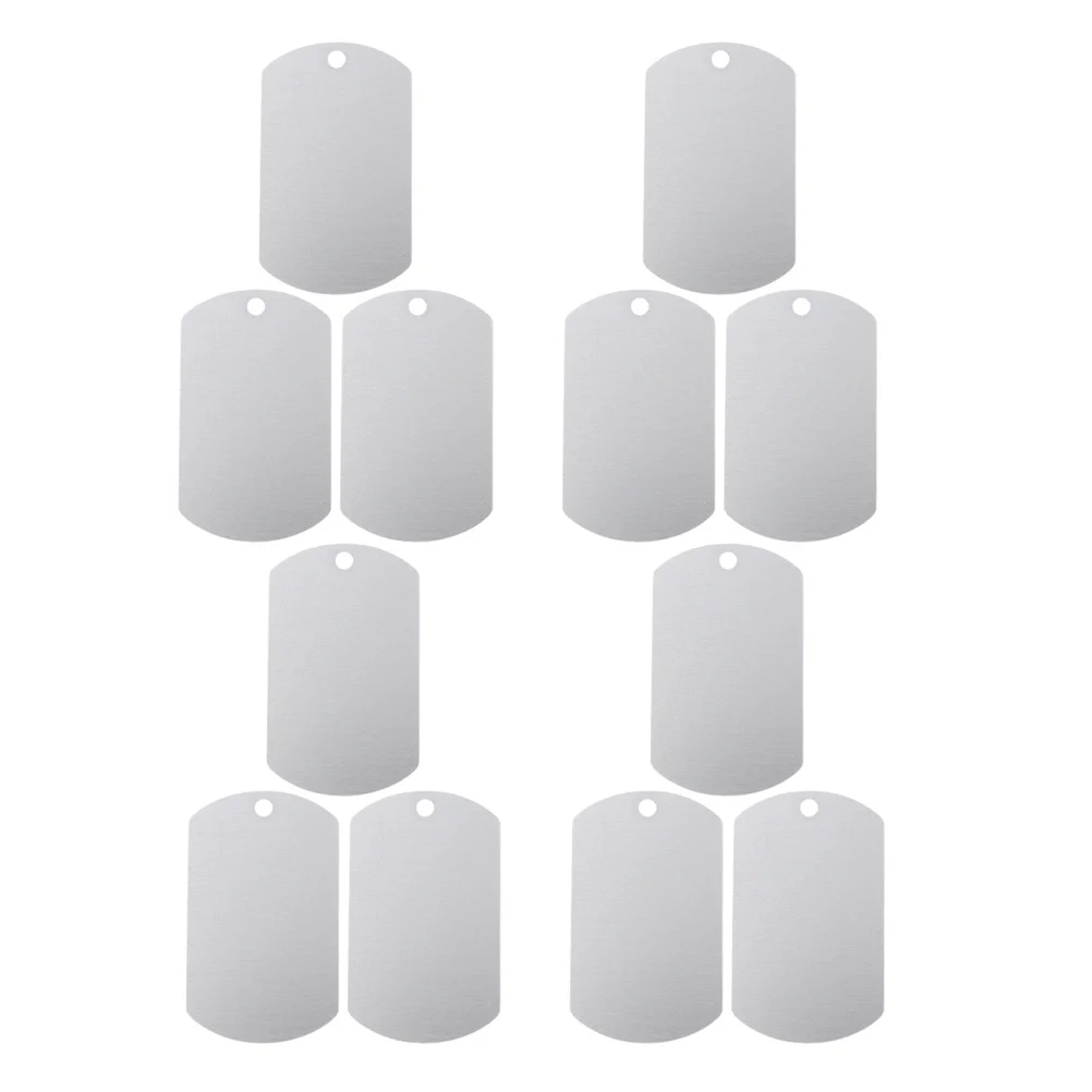 

12pcs Aluminum Blank Tags Durable Pet Id Diy Engraving Dog Tag Keychain Blanks Metal Name Tag Pendant For Small Large Dogs