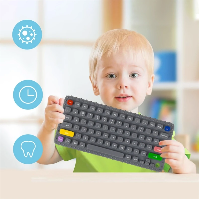 

Keyboard Shape Teething Toy for Toddlers Silicone Teething Toy for Babies Gift