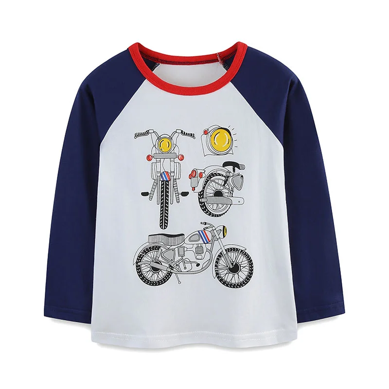 Neue 2025 Langarm Baumwolle T-shirts 2-7 T Jungen T-shirts Für Herbst Frühling kinder Kleidung Baby Bluse kinder mode Tops