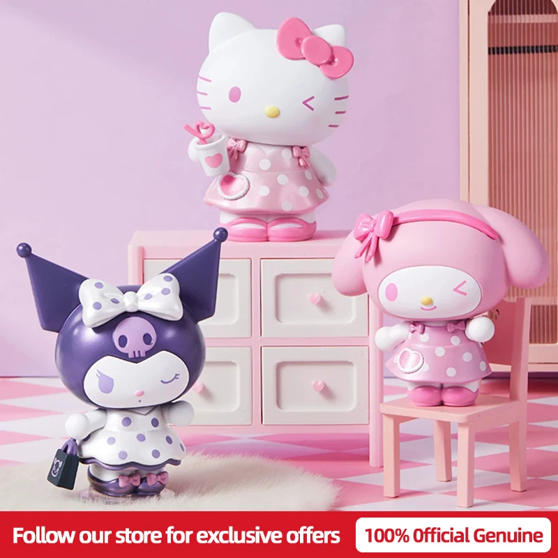 

Authentic Sanrio Sweet Girl Series Blind Box Trendy Figures Kuromi My Melody Hello Kitty Desktop Ornaments Collectible Doll Gift