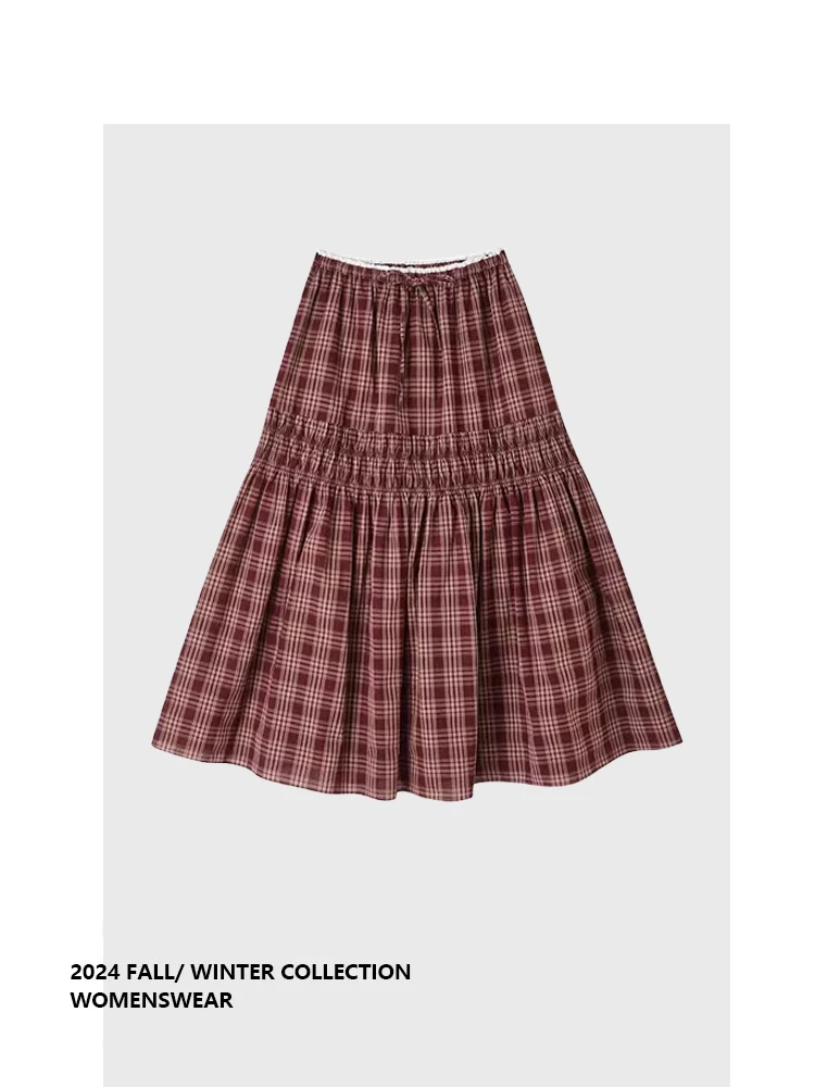 

Юбка в клетку Forever 2 с завязками, универсальная женская юбка в стиле ретро для повседневной носки, большие размеры