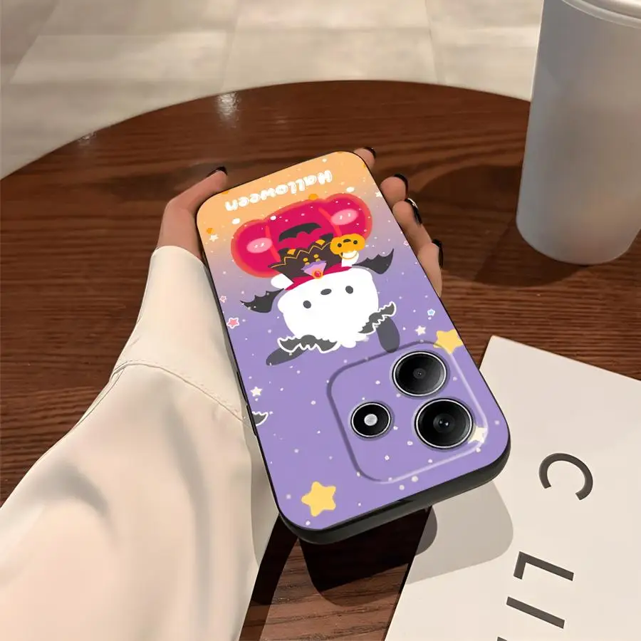Casing Ponsel Lembut Sanrio Cute Cinnamon Hitam untuk Xiaomi Redmi Note 9S 13 14 Pro Plus 7 8 12s 11s 10S 9 10 11 12 Pro